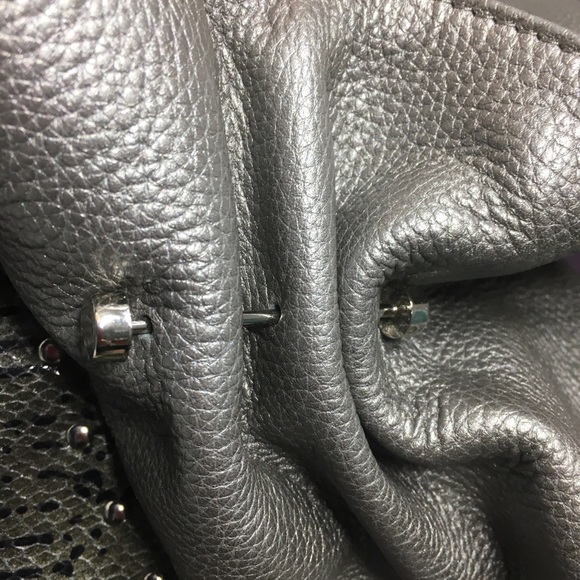 Chi by Carlos Falchi Leather Metallic Bag - Picture 10 of 16